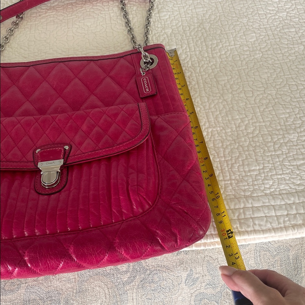 Coach pink quilted leather bag - Picture 8 of 9